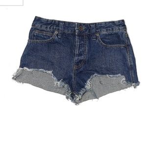 Free People cut off denim shorts. Button fly. Distressed. Size 25